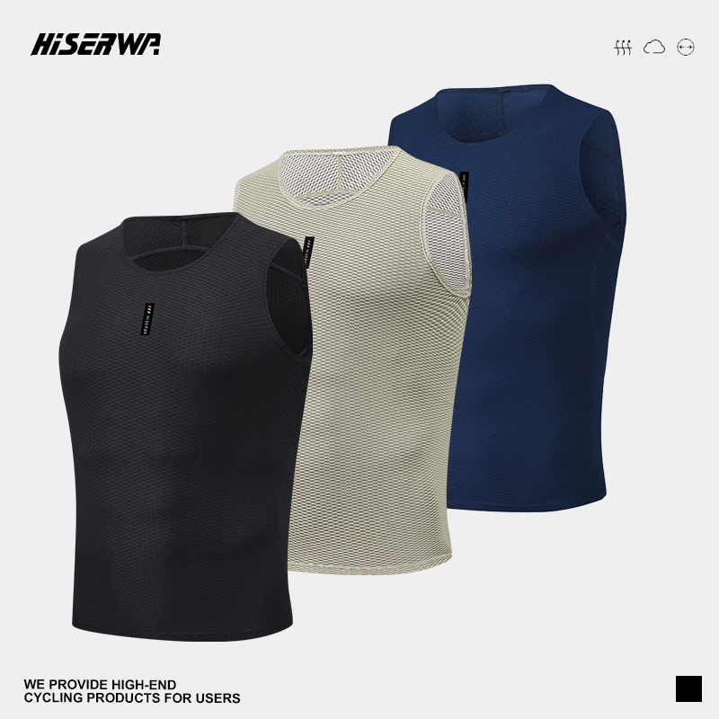 HSW骑行服排汗衫无袖男女同款透气排汗圆领户外公路自行车打底衫