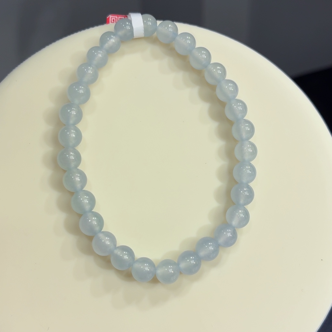 未镶嵌手链翡翠冰胶带蓝底卡6.3