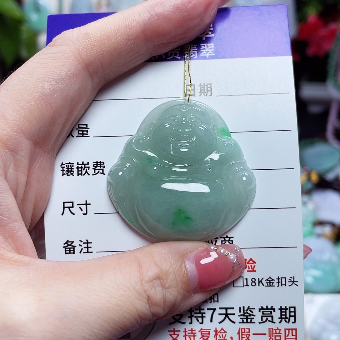 翡翠未镶嵌颈饰佛公13