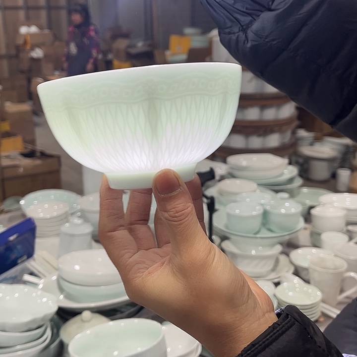 瓷片云梦米饭碗六个包邮