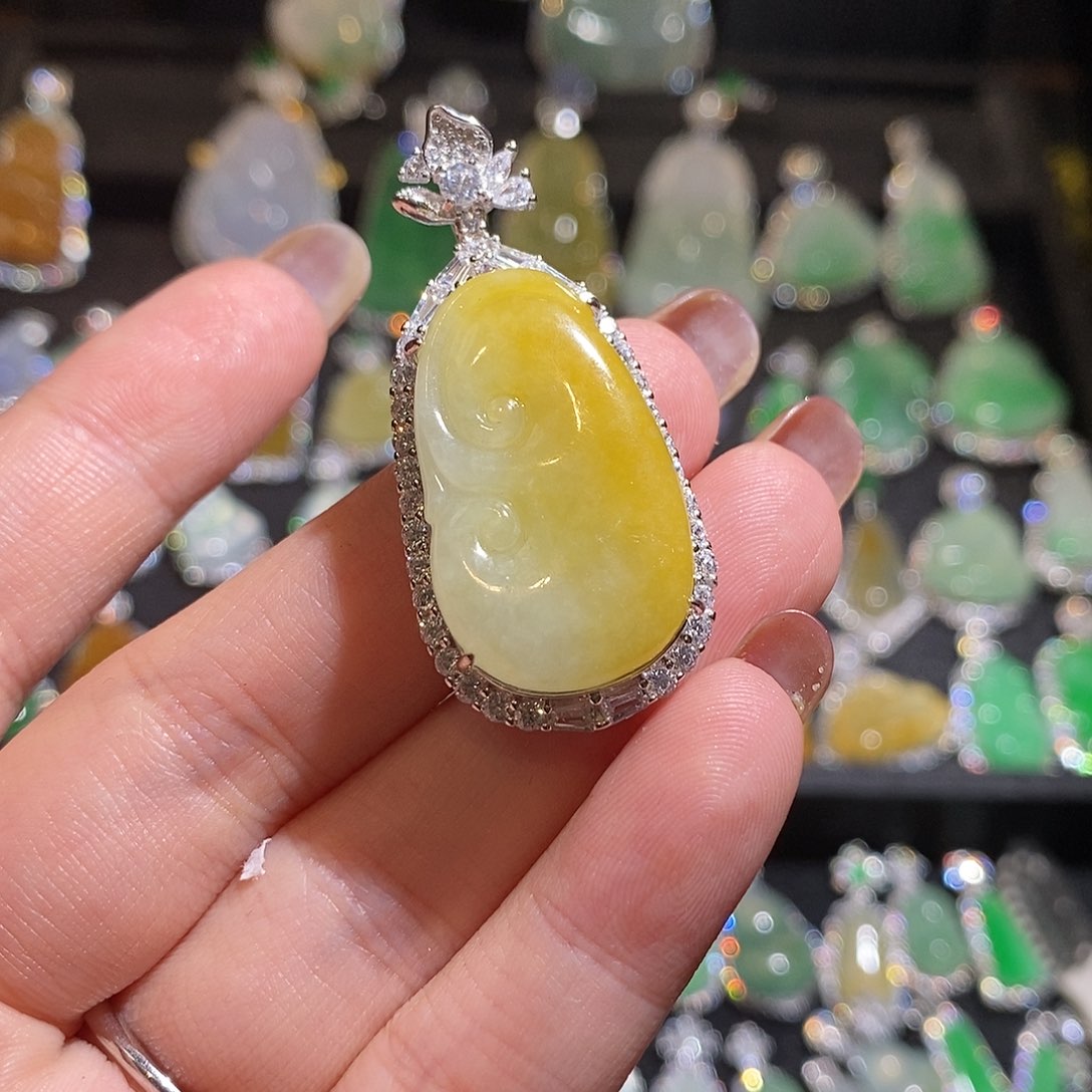 颈饰银S925镶嵌翡翠天然翡翠