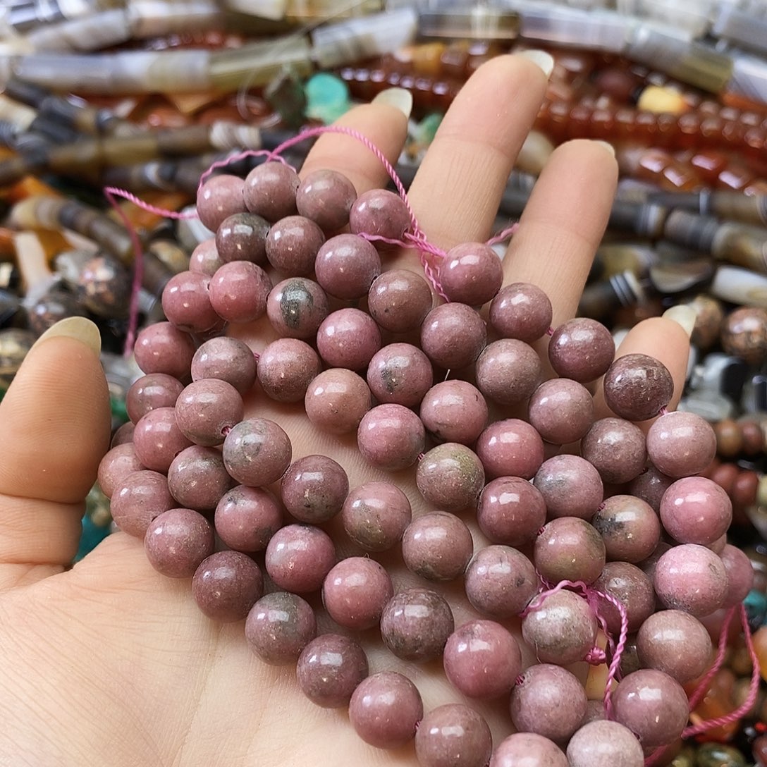 玛瑙/玉髓未镶嵌珠宝半成品卡十粉蔷薇一条