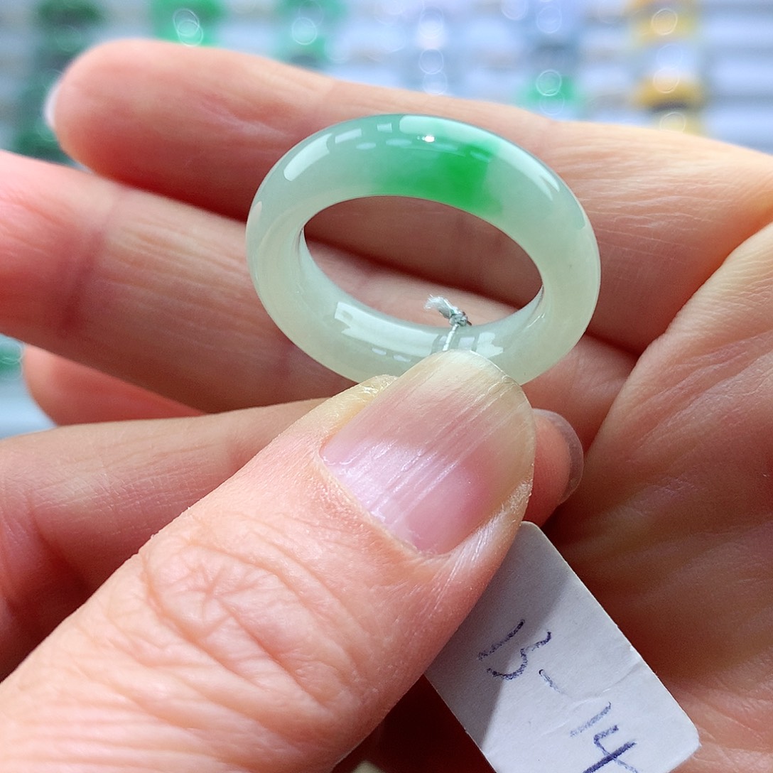 翡翠未镶嵌戒指13-14号