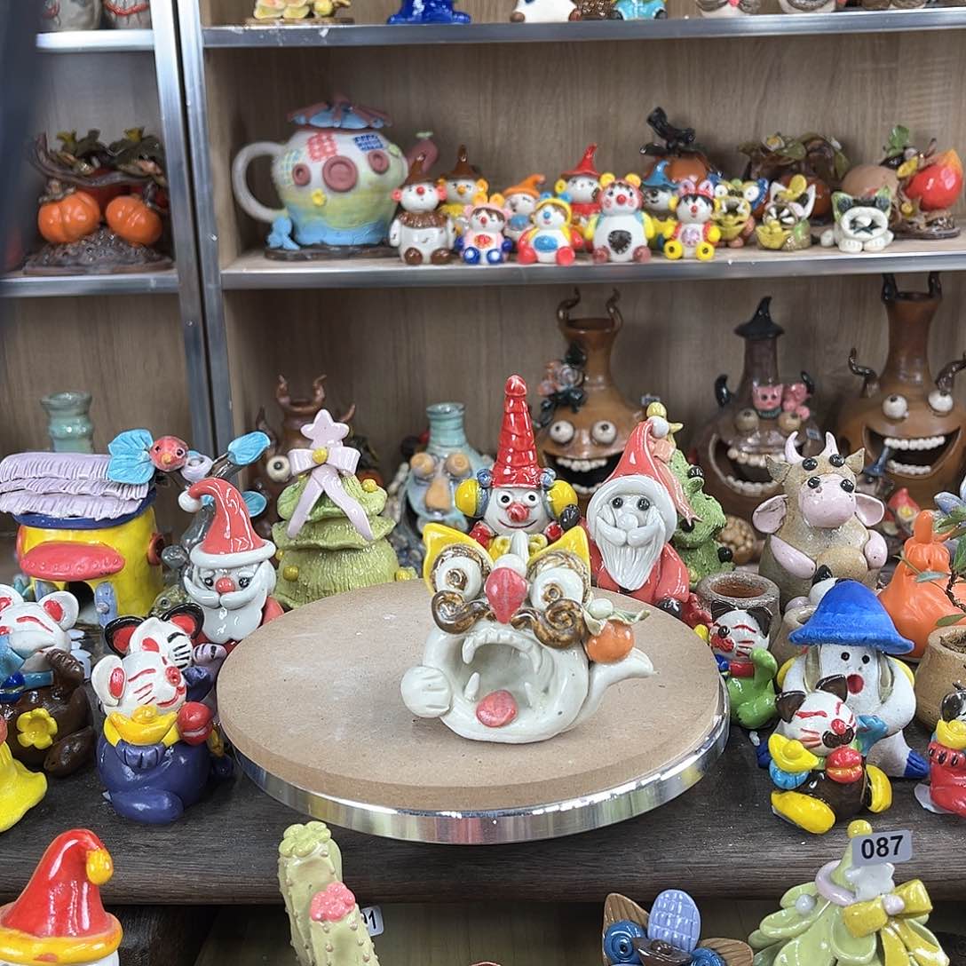 摆件手工陶瓷摆件瓦猫67