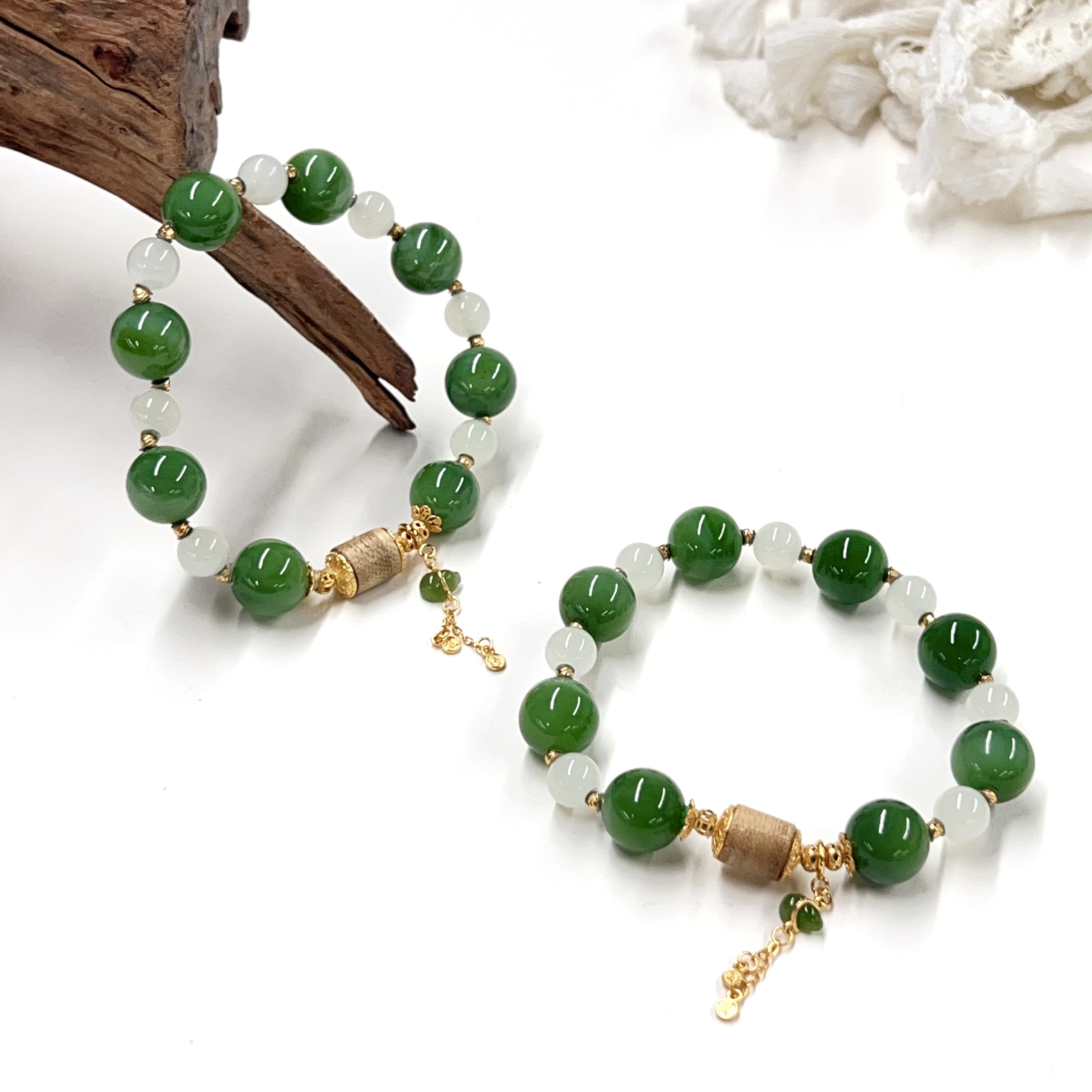 【小宝珠宝】6 S31769-和田玉DIY单圈手串-多样性发一件-11.5mm