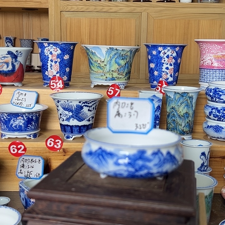 墨爱手绘陶瓷花盆