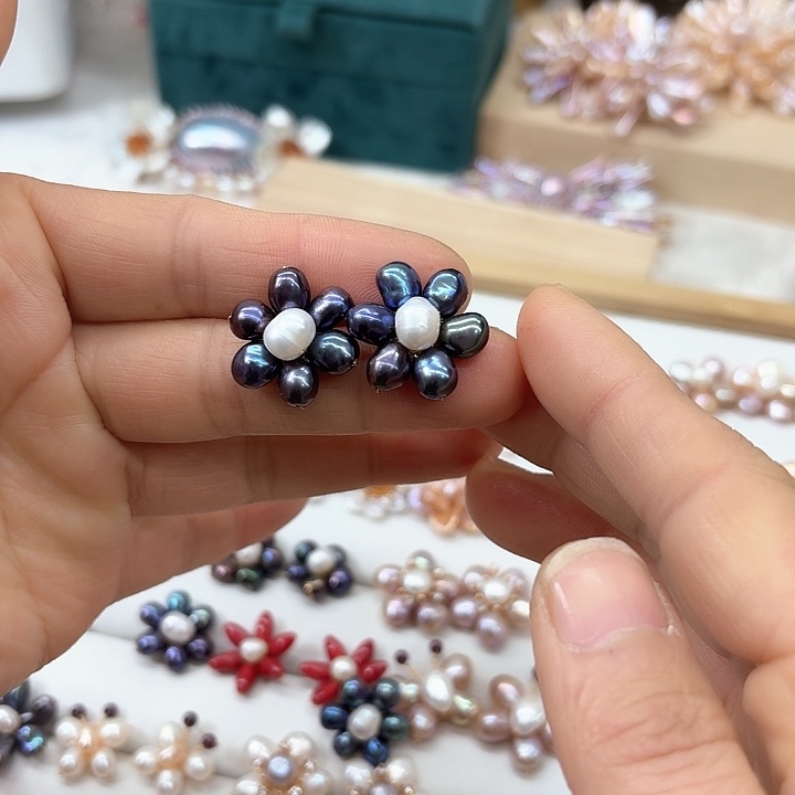 淡水珍珠发饰银S925镶嵌