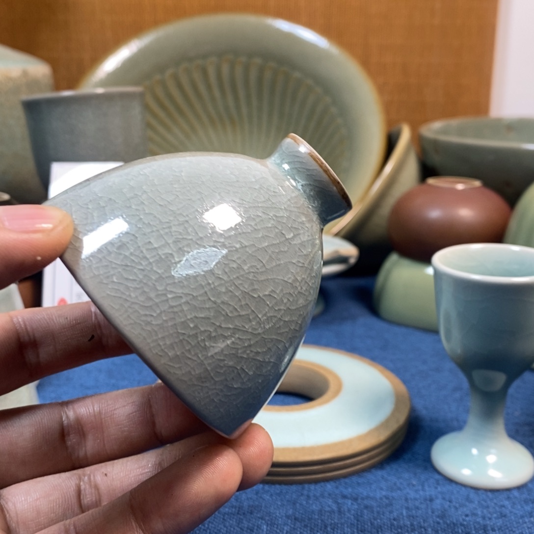 陶杯子冰片斗笠型铃铛杯