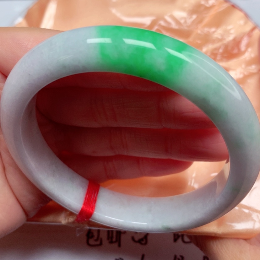 【闪购商品】翡翠手镯未镶嵌冰糯飘阳绿手镯5960圈21号