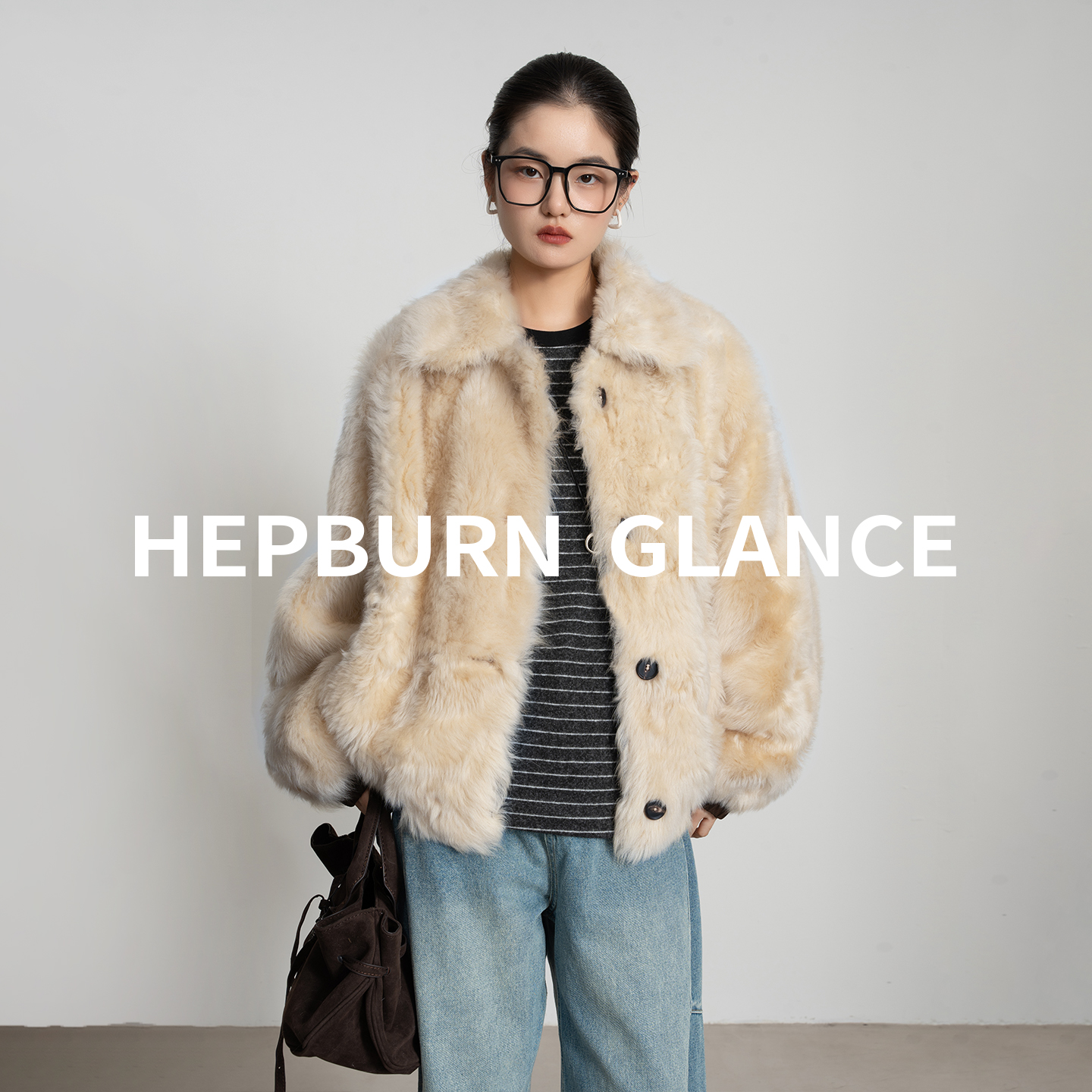 HG/东京霓裳_进口托斯卡纳卷毛皮毛一体女冬季中长款翻领皮草外套