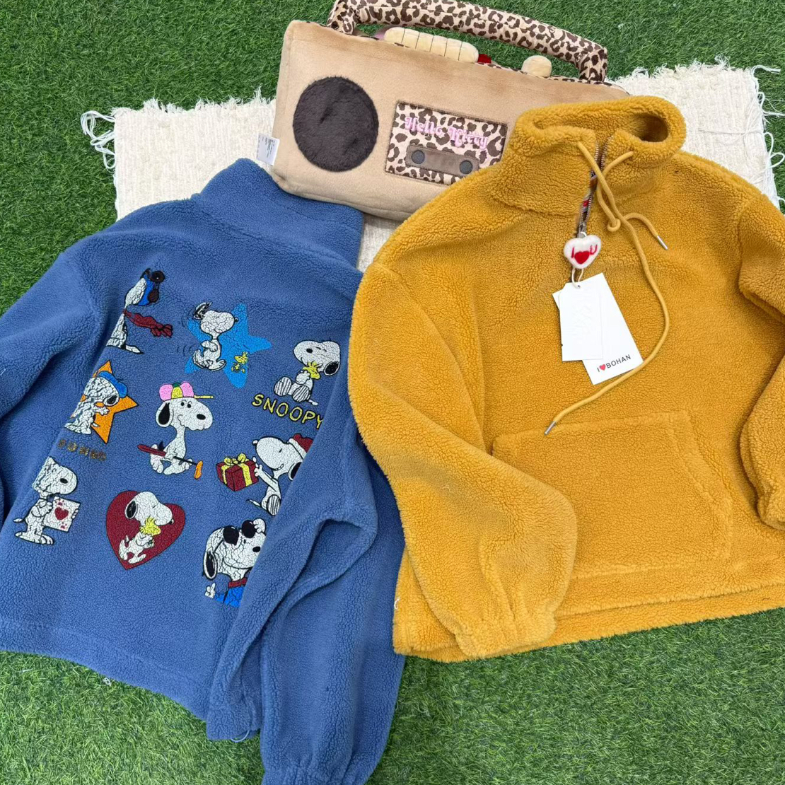 5570#深圳BOHAN秀秀家2025秋冬新款颗粒绒套头棉衣外套