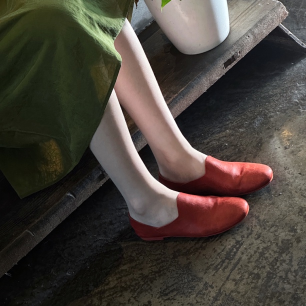 Mantova曼托瓦新款水洗马皮软复古做旧懒人平底鞋一脚蹬奶奶鞋