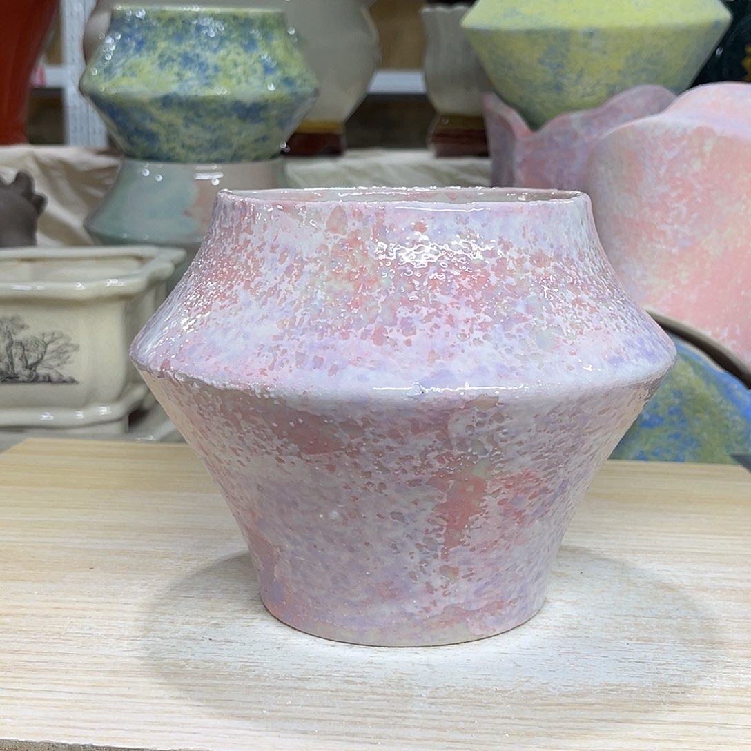 亮面，陶瓷绿植多肉微瑕花盆外口径：11*13