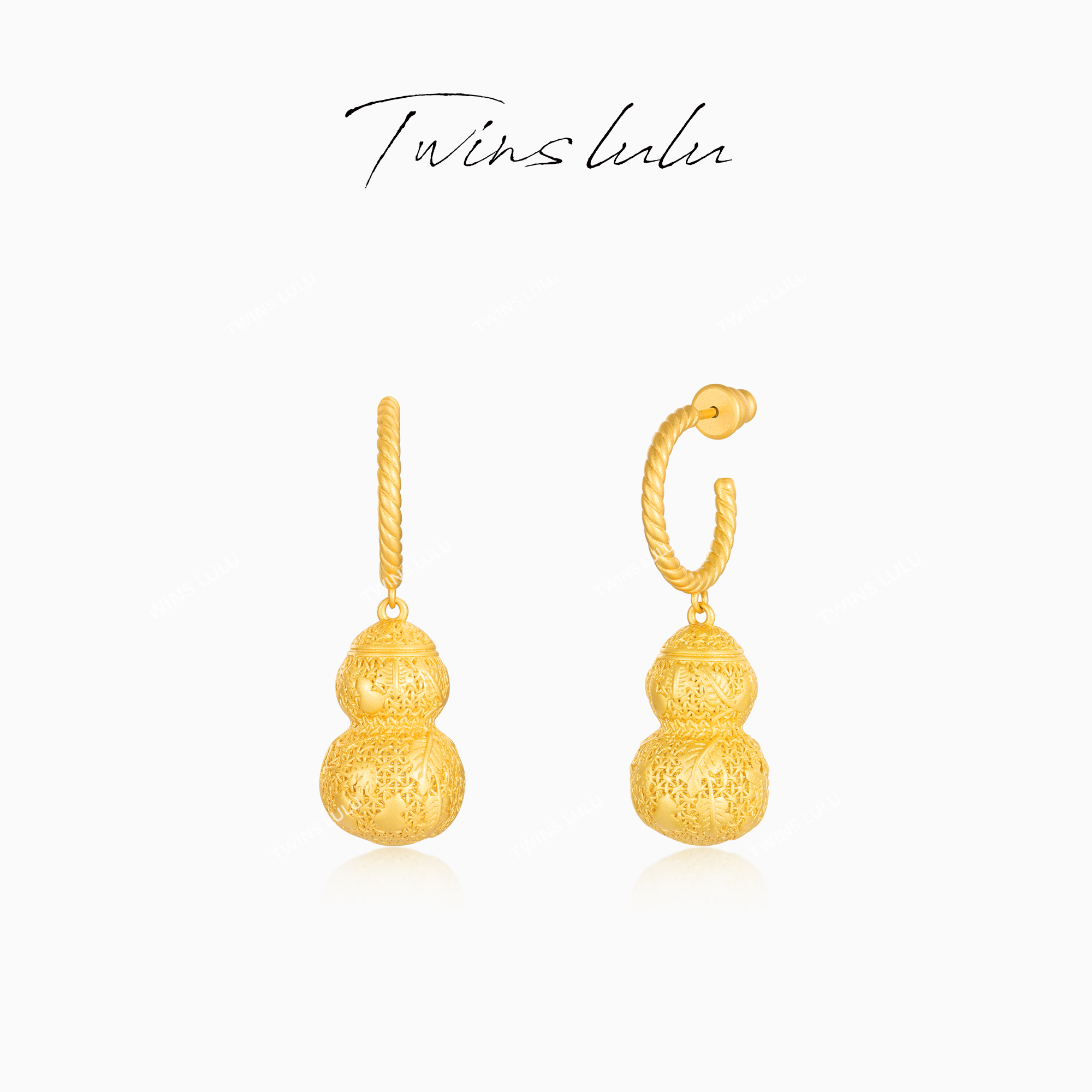 TWINS LULU 流光风 秋上新 小众精致时尚古法葫芦耳环TSL2862