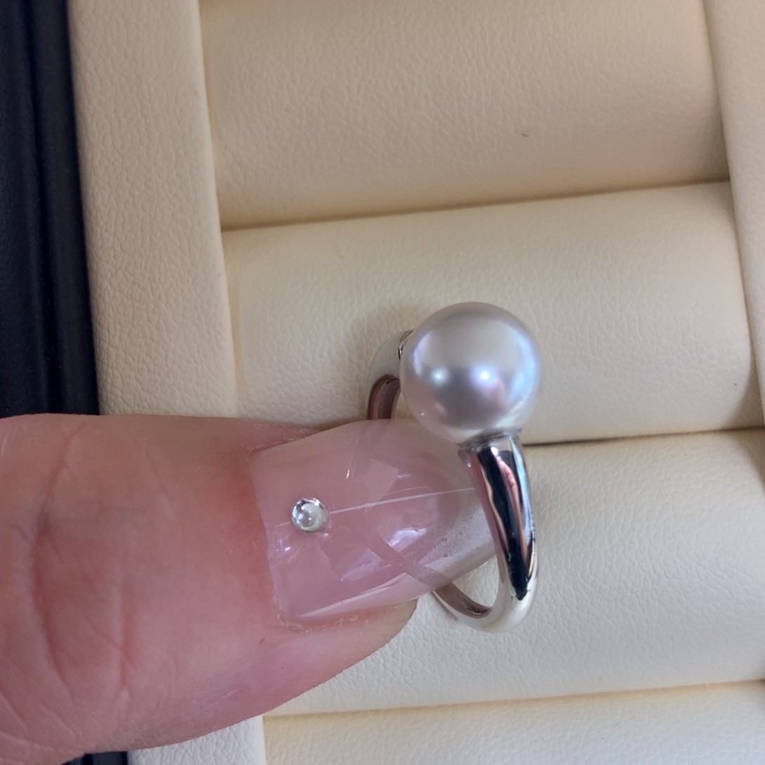 银S925镶嵌戒指海水珍珠