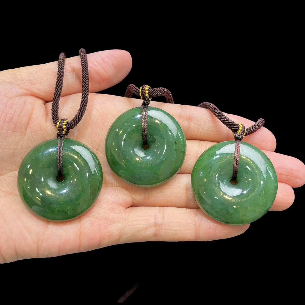 和田玉平安扣(赠绳/多样性发一件) C27-01