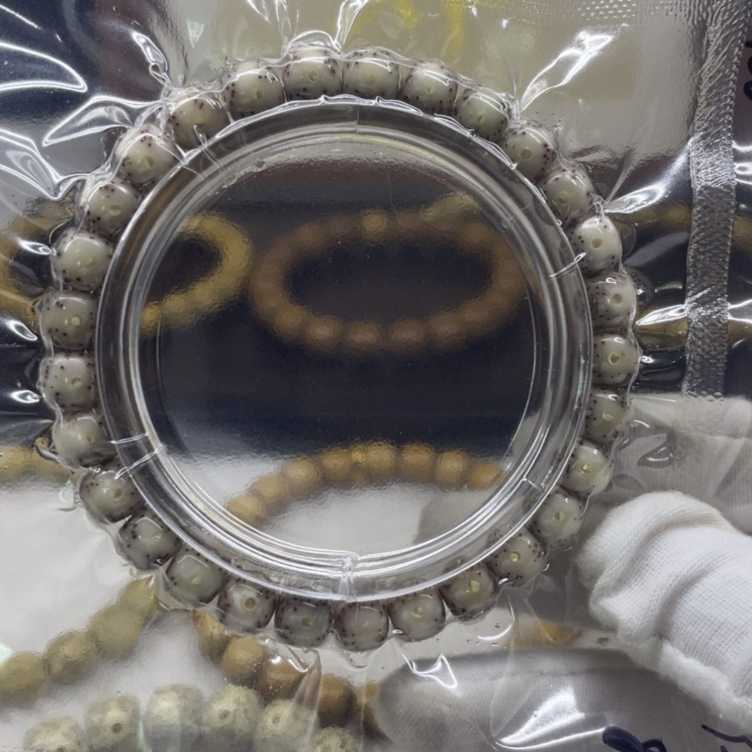 星月菩提手串糯冰贯穿留白 8x7