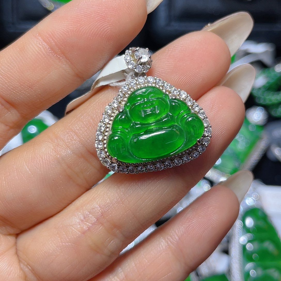 翡翠颈饰银S925镶嵌?***?翡翠