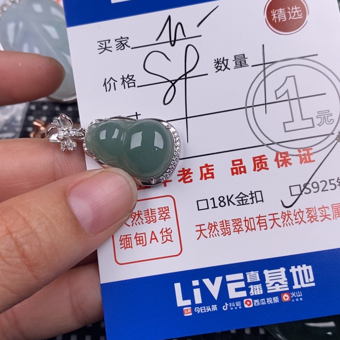 M***r翡翠银S925镶嵌颈饰