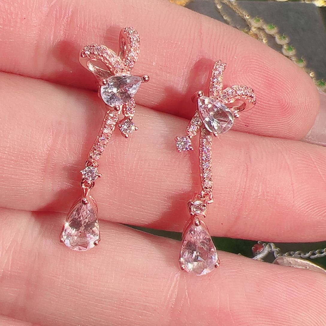 绿柱石（摩根石）耳坠多宝银S925镶嵌