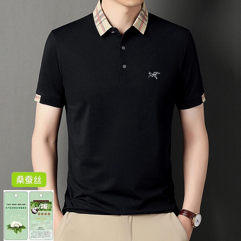 【A-海外撤柜】短袖夏季男Polo衫男士大领polo衫翻领时尚t恤复古风