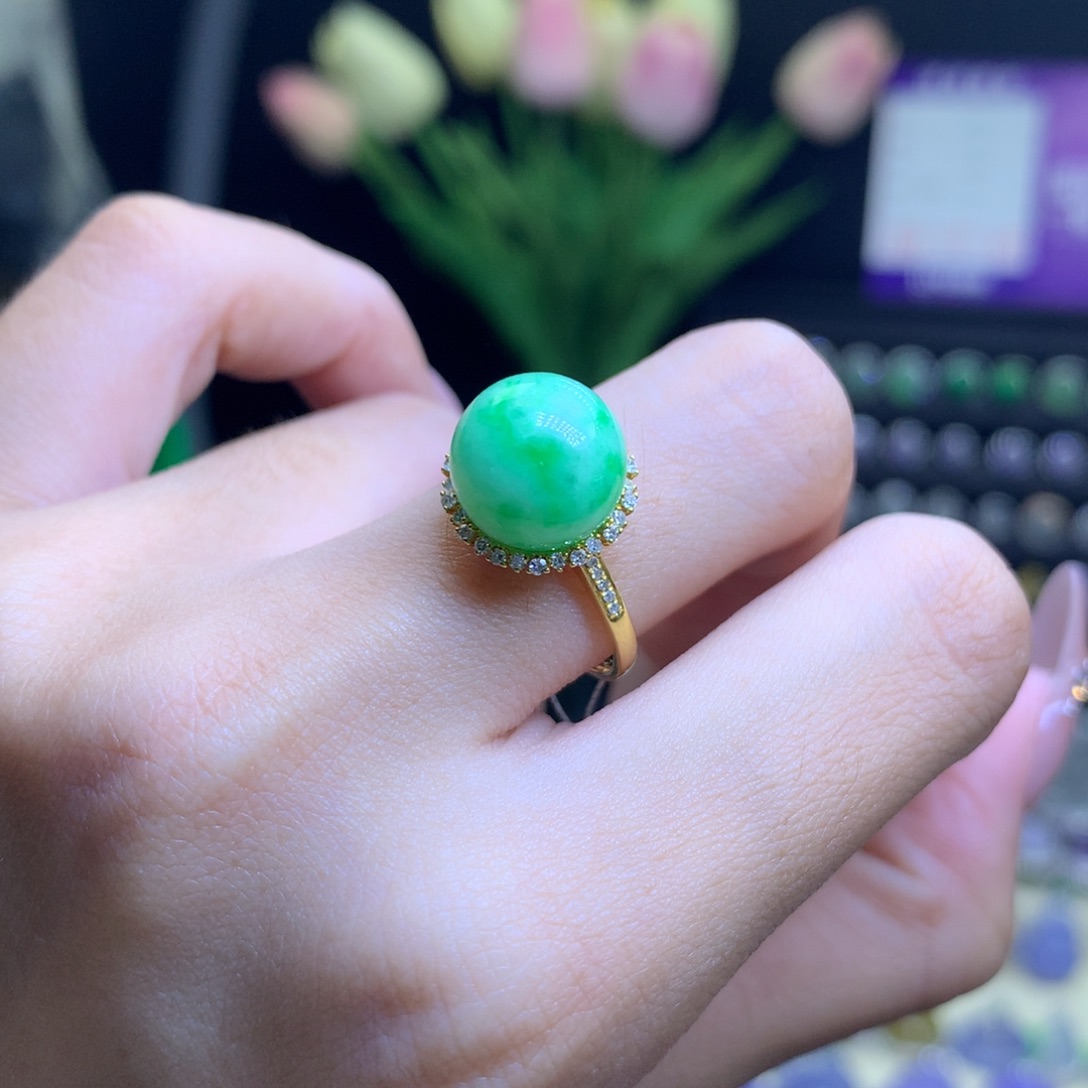 翡翠颈饰18K金镶嵌天然