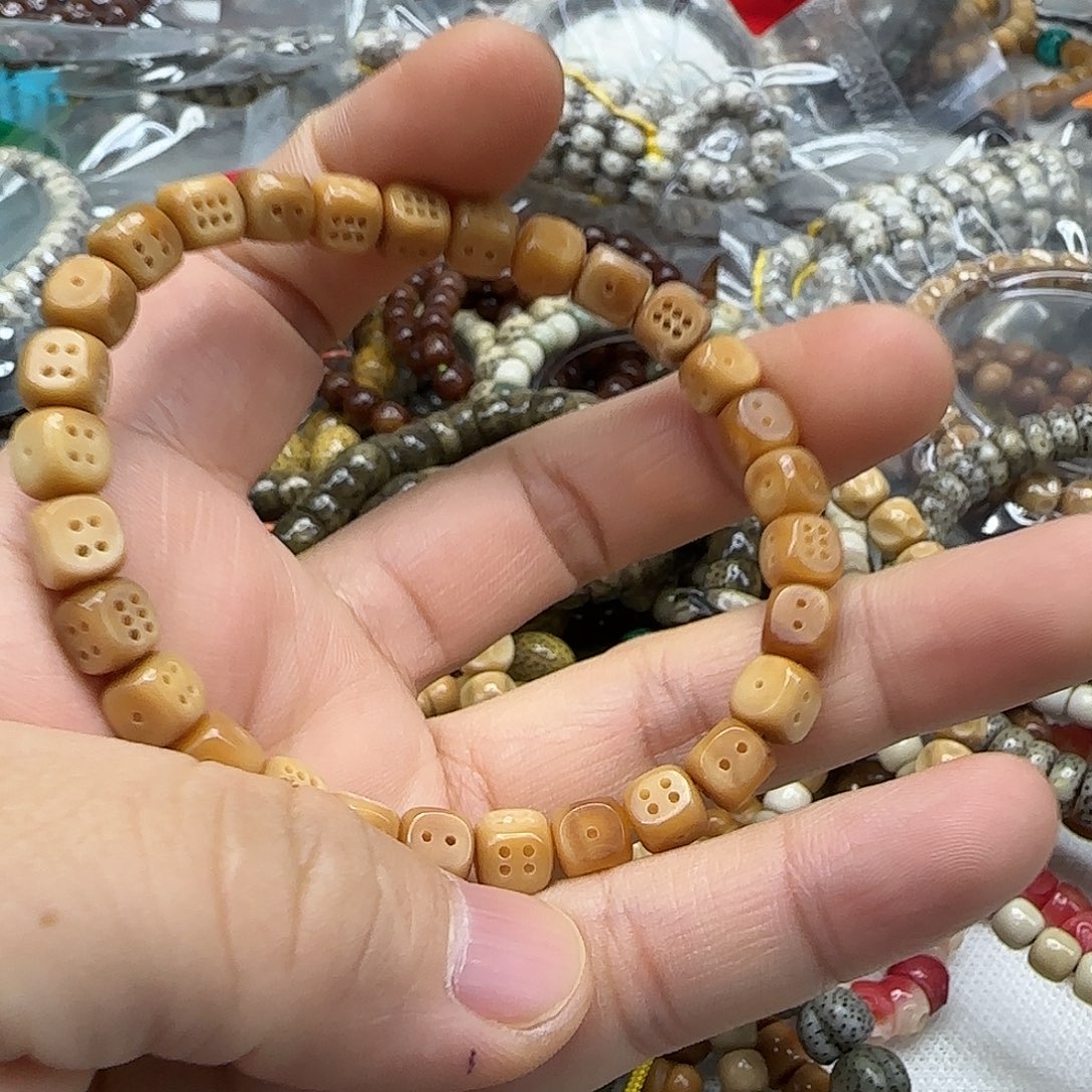 冰****星月菩提手串243高端龙脊六方骰子单圈