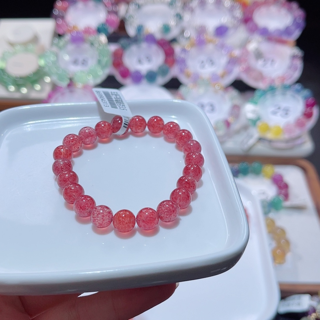 水晶手串未镶嵌啊*～草莓晶