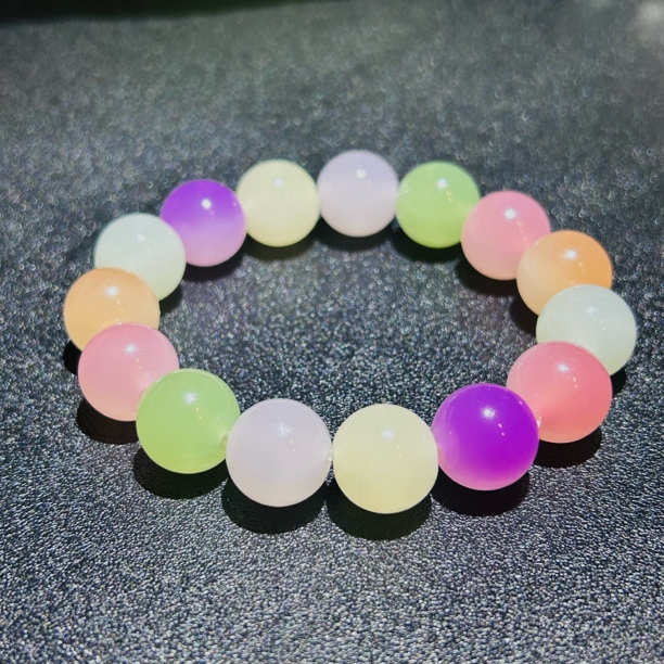 合金手链 （亏米清仓）七彩多宝彩虹色海芸母卡约13mm左右单圈