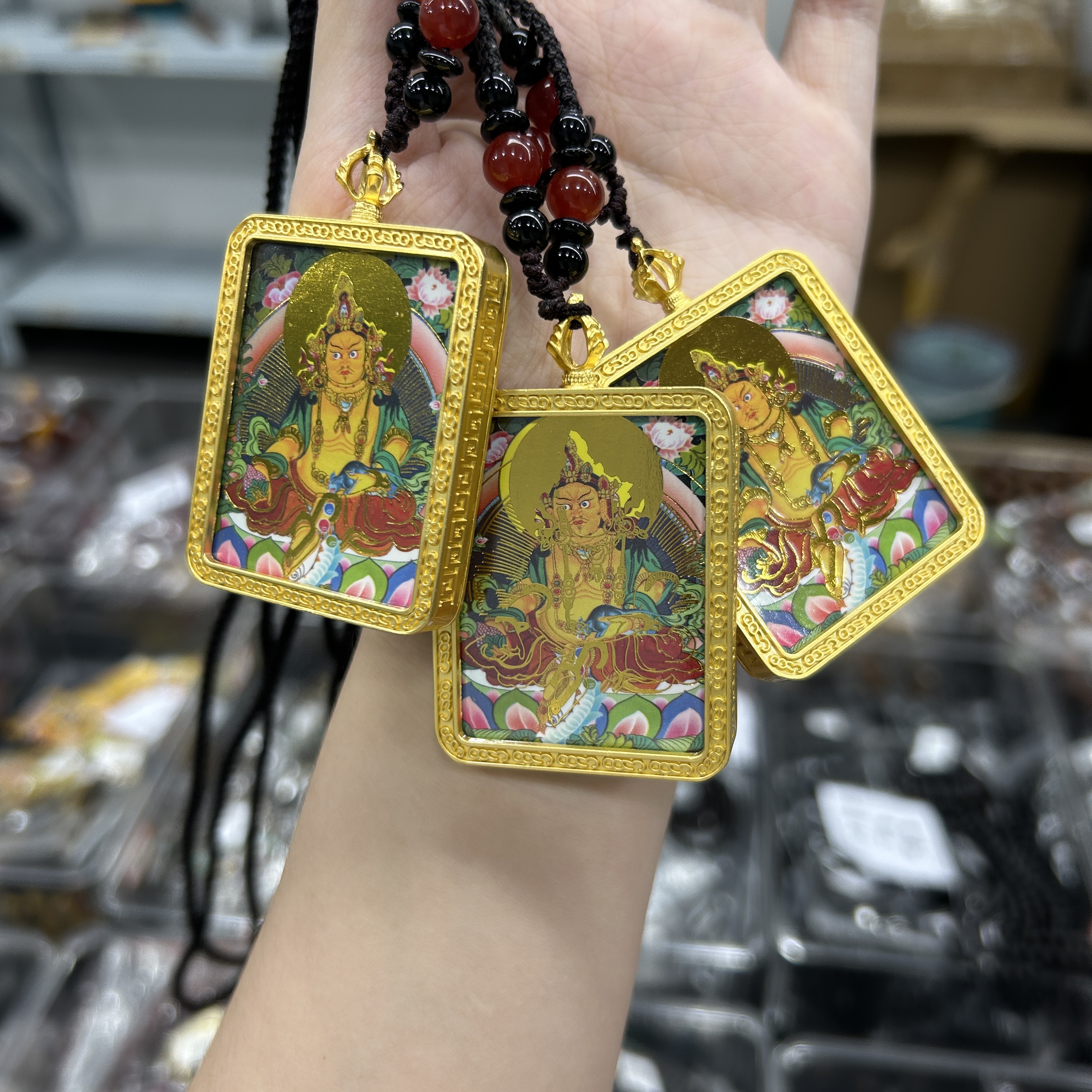 黄财神唐卡脖挂【1599】