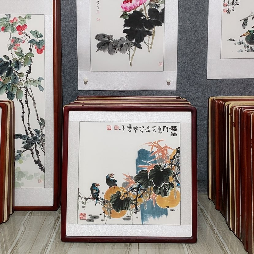 【闪购商品】国画书画作品带框65×65厘米