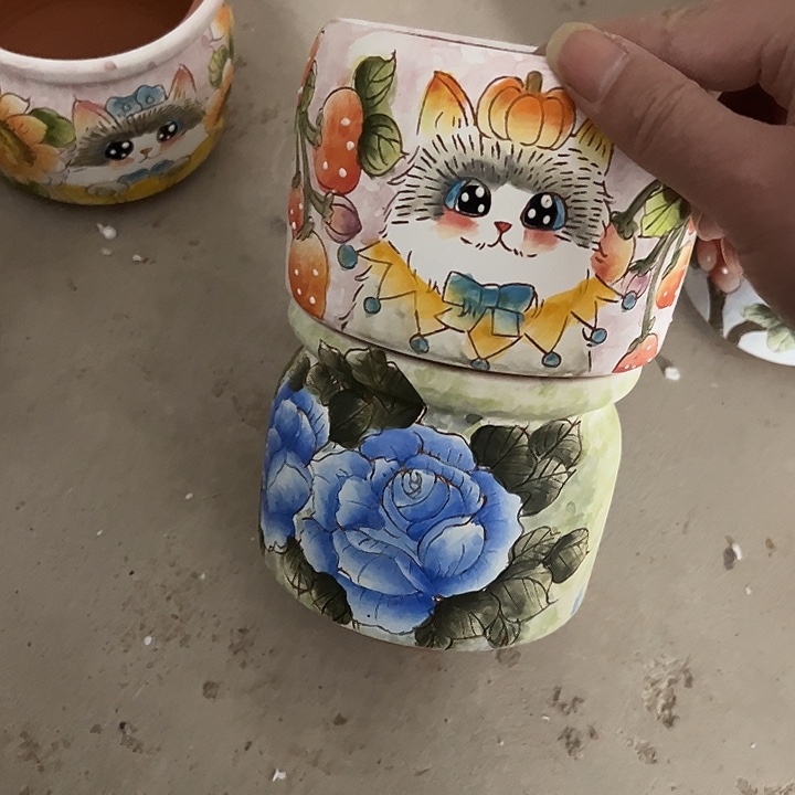 燕***子满38包邮 景德镇幸运花盆