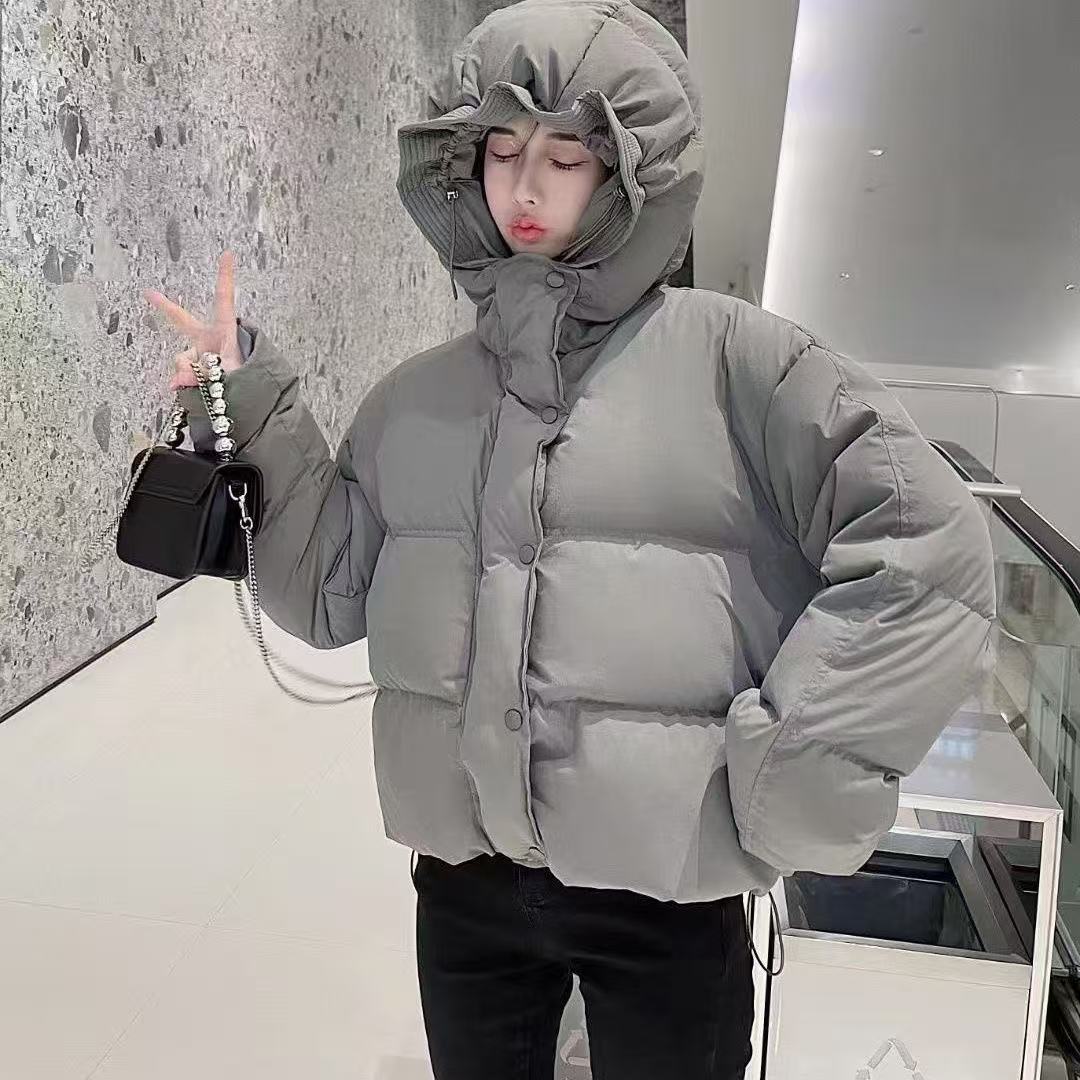 加厚面包服保暖鸭绒羽绒服女冬短款高档2025新款连帽女装时尚外套