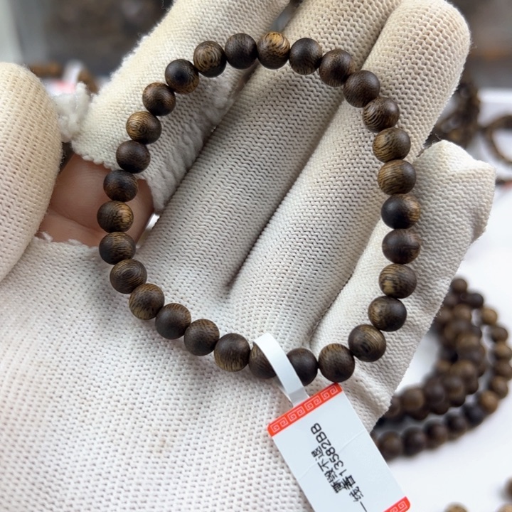 沉香手串圆珠单圈6mm