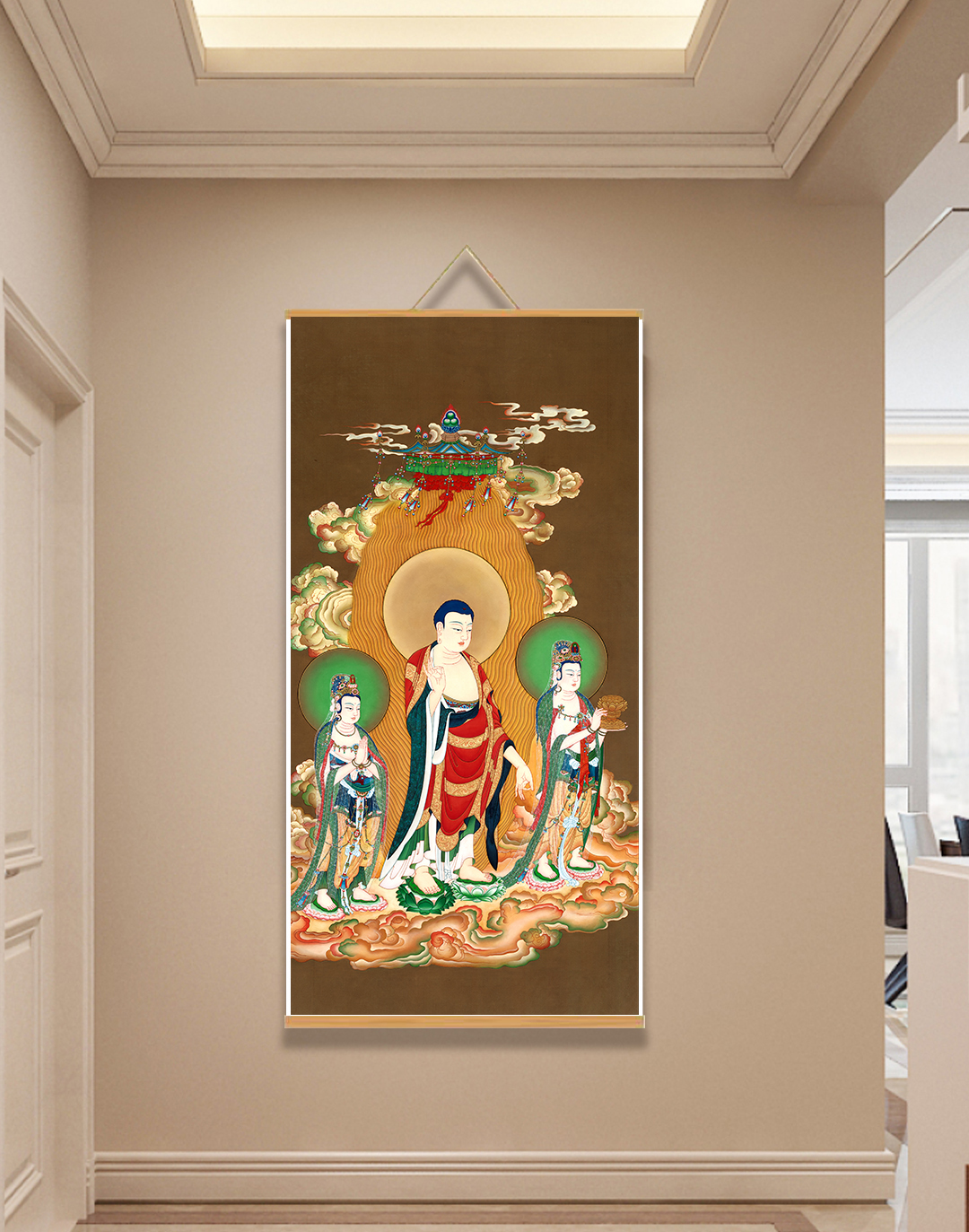 【99西方三圣】60x120cm现代简约挂轴装饰画办公室家居装饰画