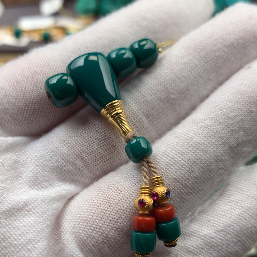 绿松石18K金镶嵌发饰