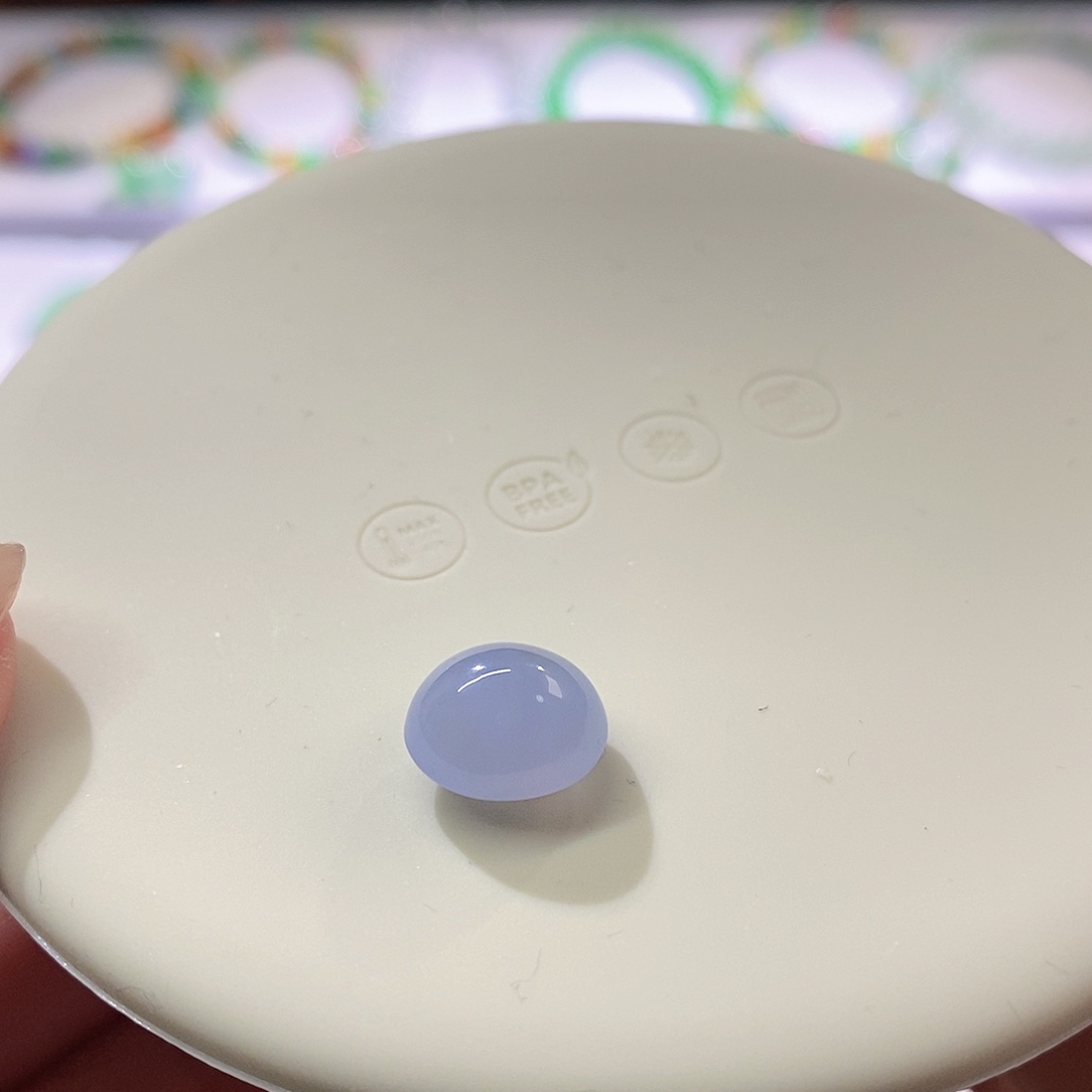 翡翠裸石浓紫蛋面