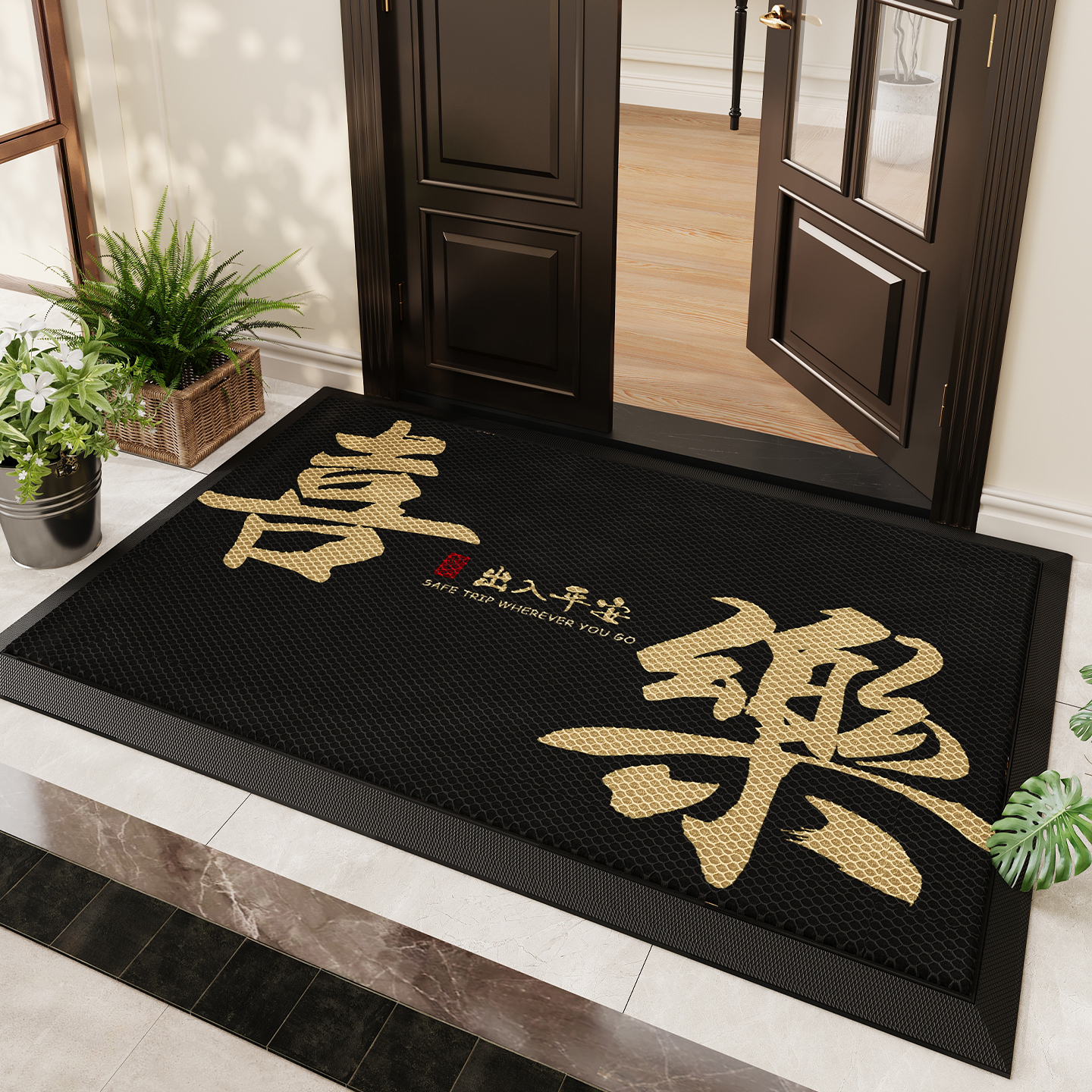 进门地垫豪宅家用地垫吸尘除尘门垫户外高级免洗防水耐磨入户地毯