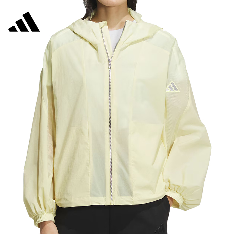 Adidas阿迪达斯夏季女子运动休闲时尚舒适百搭夹克外套JZ1656