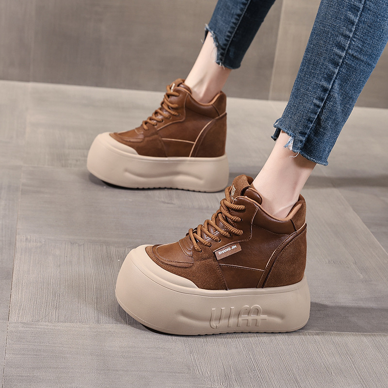 9119-2C女马丁靴防滑厚款秋冬低筒民族风厚底高帮鞋复古