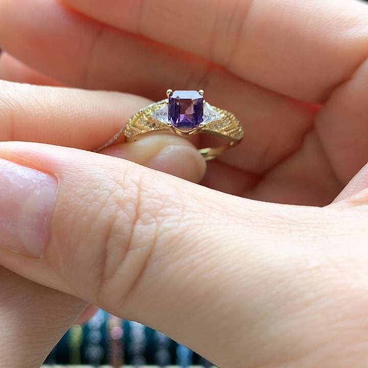 尖晶石戒指银S925镶嵌