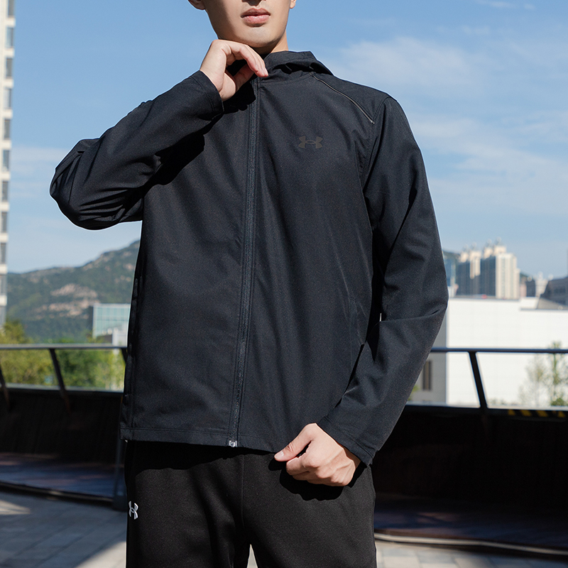 【达人专属】安德玛连帽夹克男装新款健身休闲上衣运动外套 1376795