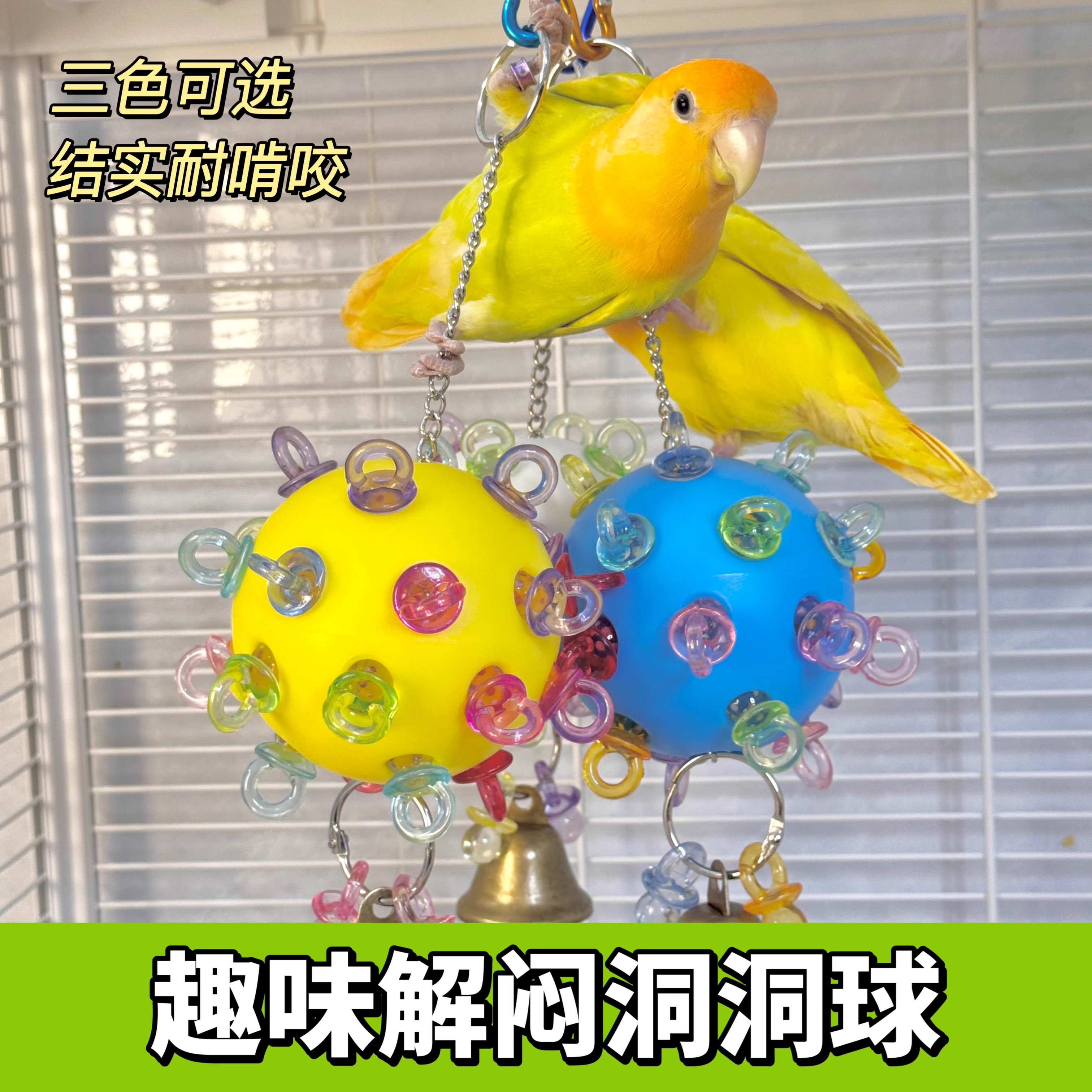 九九小鹦鹦鹉玩具啃咬星空星际洞洞球解闷训练磨牙攀爬益智秋千