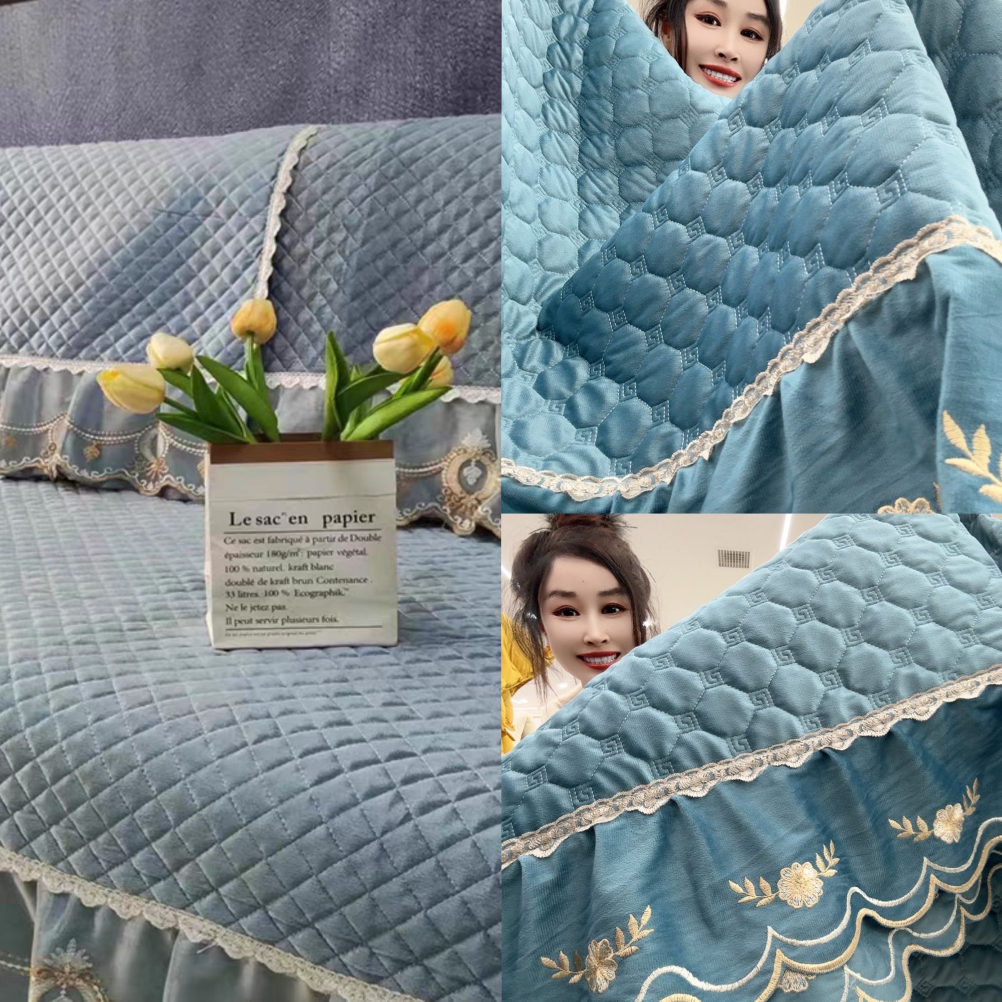 四一七春夏秋冬四季通用防滑沙发垫（花边以直播间实物图为准）