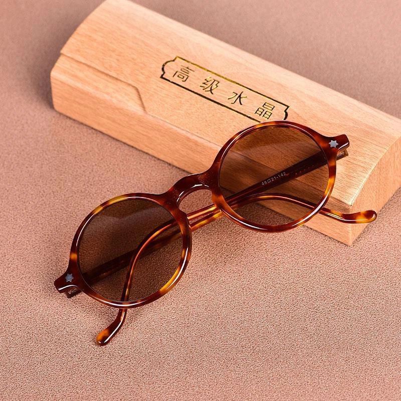 水晶石头镜全框板材中茶色遮阳防晒