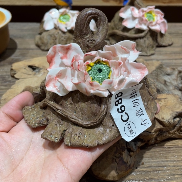 新品柴烧茶具茶杯青蛙仿生器
