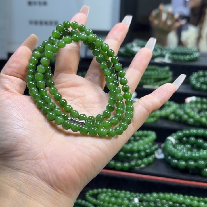 和田玉（碧玉）未镶嵌手链6