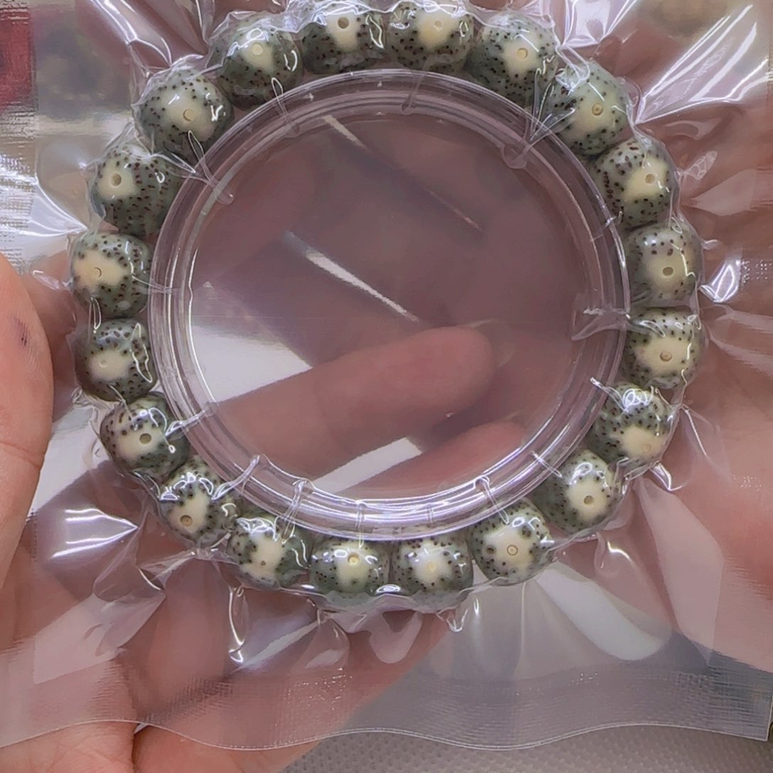 星月菩提手串69哈哈绿包白星月菩提1.2桶单圈