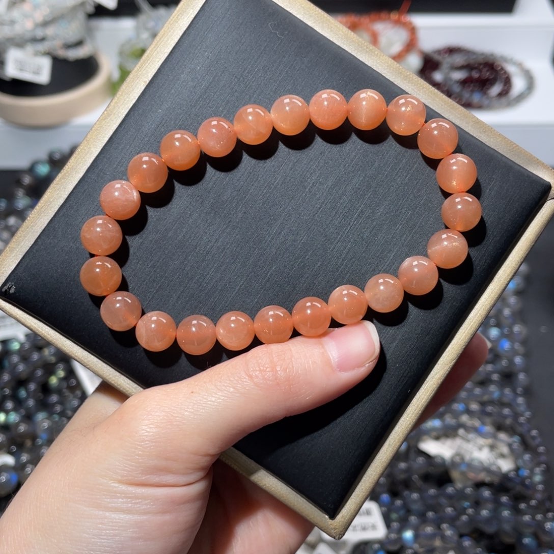 手链长石未镶嵌橙月光8.5m