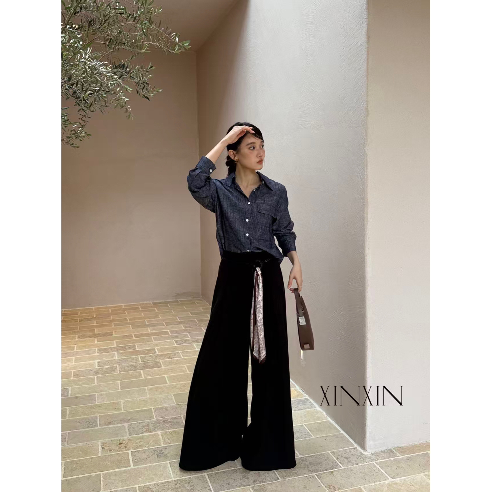 ZY 福（1zy268396#）高级垂感-宽松直筒阔腿休闲裤12-29 